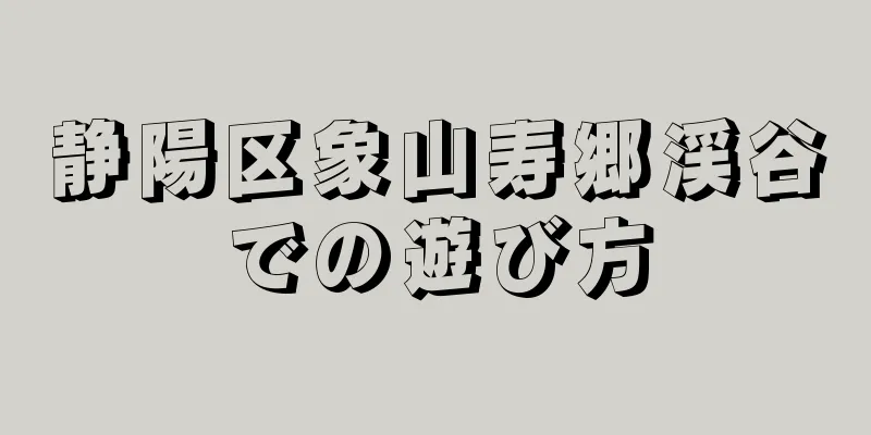 静陽区象山寿郷渓谷での遊び方