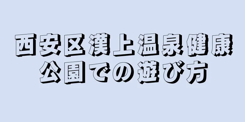 西安区漢上温泉健康公園での遊び方