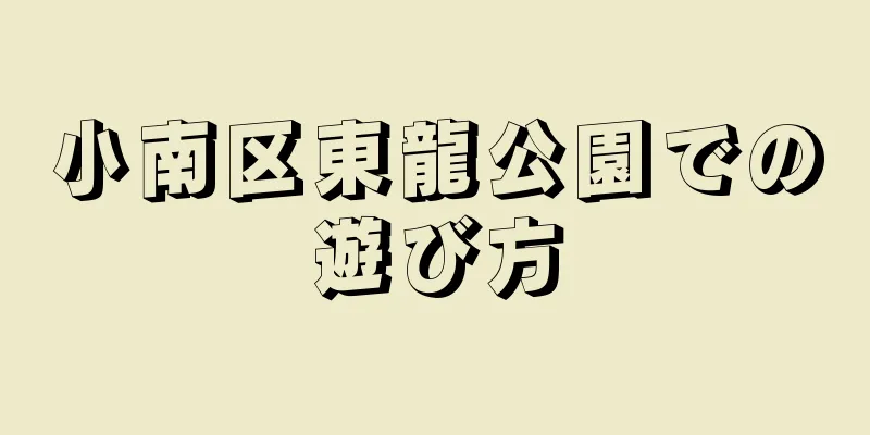 小南区東龍公園での遊び方