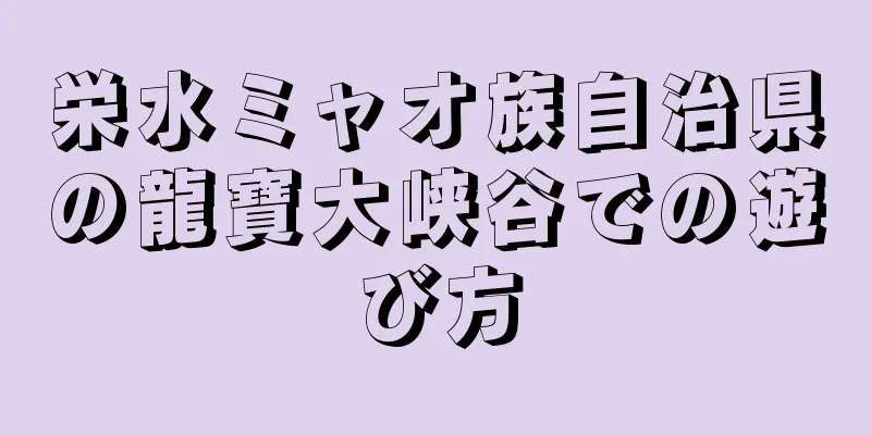 栄水ミャオ族自治県の龍寶大峡谷での遊び方