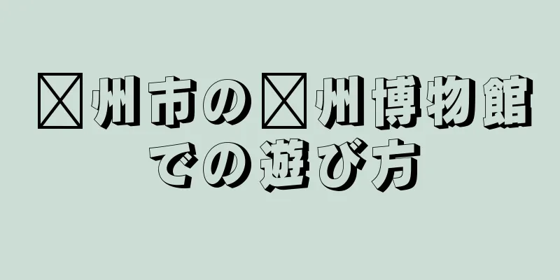 邳州市の邳州博物館での遊び方