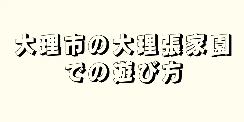 大理市の大理張家園での遊び方