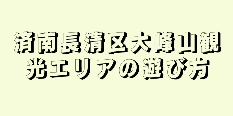 済南長清区大峰山観光エリアの遊び方