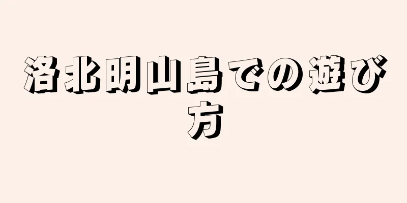 洛北明山島での遊び方