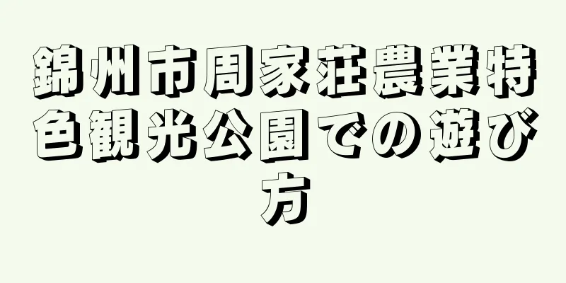 錦州市周家荘農業特色観光公園での遊び方