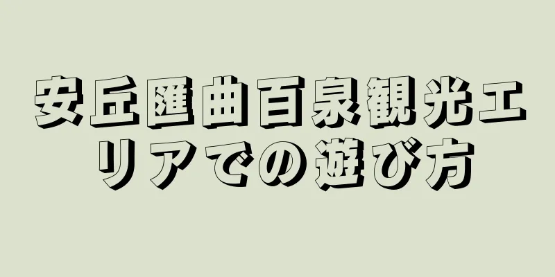 安丘匯曲百泉観光エリアでの遊び方