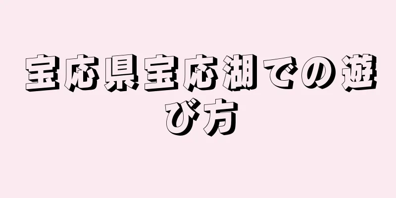 宝応県宝応湖での遊び方