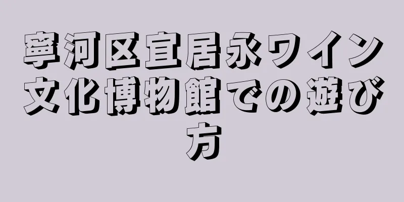 寧河区宜居永ワイン文化博物館での遊び方