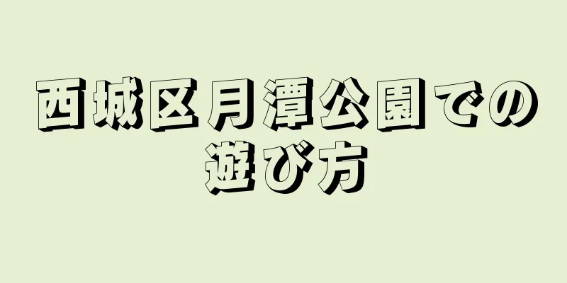 西城区月潭公園での遊び方