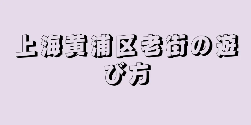 上海黄浦区老街の遊び方