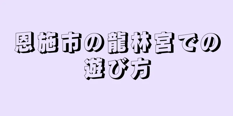 恩施市の龍林宮での遊び方