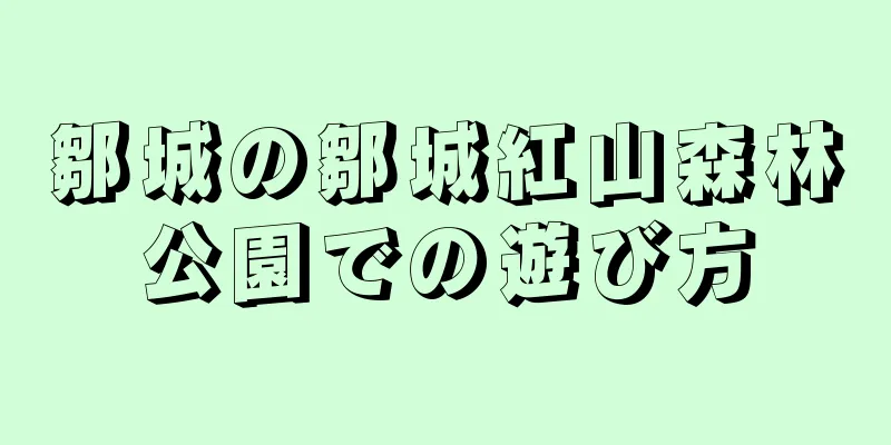 鄒城の鄒城紅山森林公園での遊び方