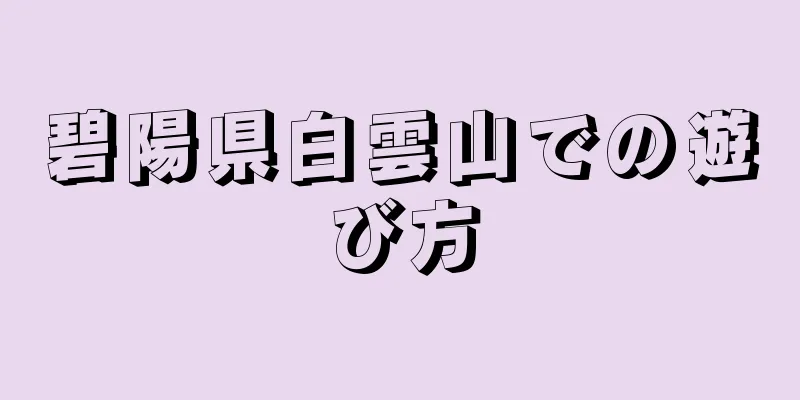 碧陽県白雲山での遊び方