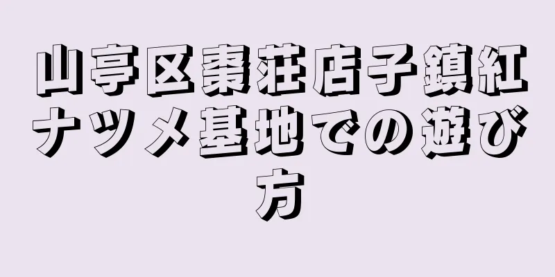 山亭区棗荘店子鎮紅ナツメ基地での遊び方