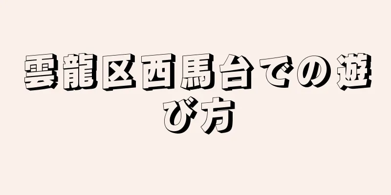 雲龍区西馬台での遊び方