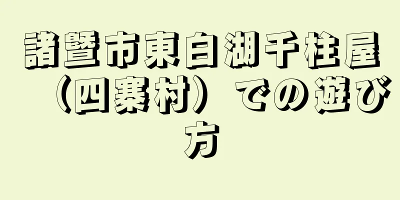 諸曁市東白湖千柱屋（四寨村）での遊び方