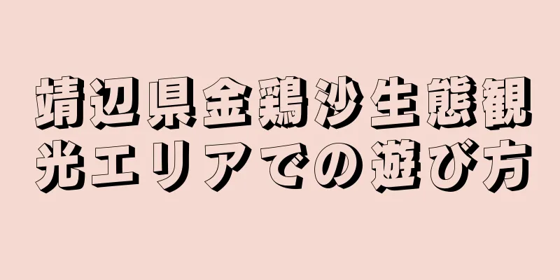 靖辺県金鶏沙生態観光エリアでの遊び方