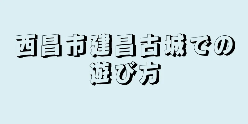 西昌市建昌古城での遊び方