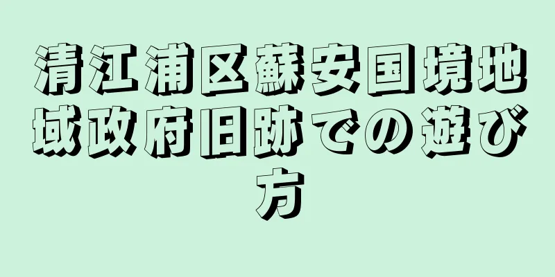 清江浦区蘇安国境地域政府旧跡での遊び方