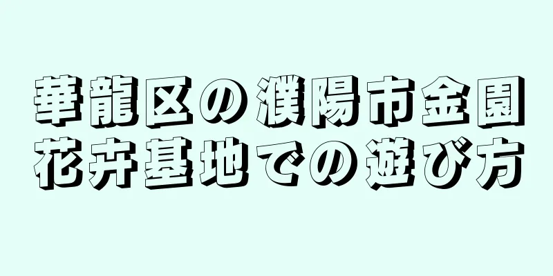 華龍区の濮陽市金園花卉基地での遊び方
