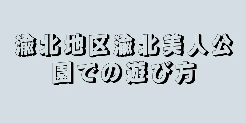 渝北地区渝北美人公園での遊び方