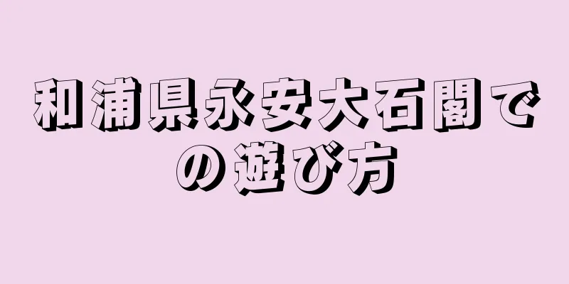 和浦県永安大石閣での遊び方