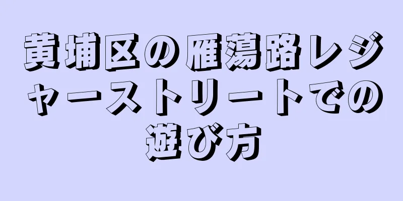 黄埔区の雁蕩路レジャーストリートでの遊び方