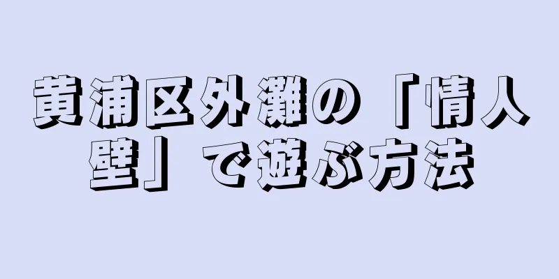 黄浦区外灘の「情人壁」で遊ぶ方法