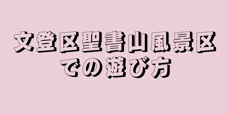 文登区聖書山風景区での遊び方