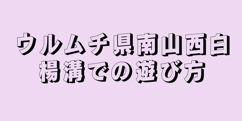 ウルムチ県南山西白楊溝での遊び方