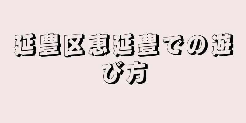延豊区恵延豊での遊び方
