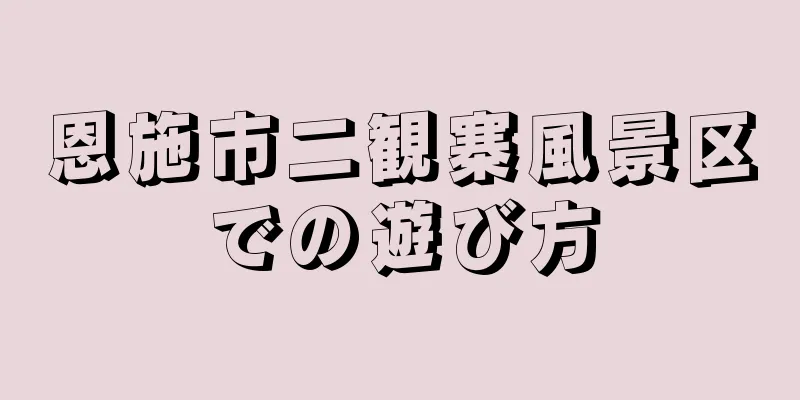恩施市二観寨風景区での遊び方