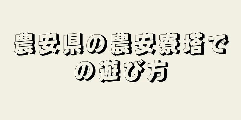 農安県の農安寮塔での遊び方