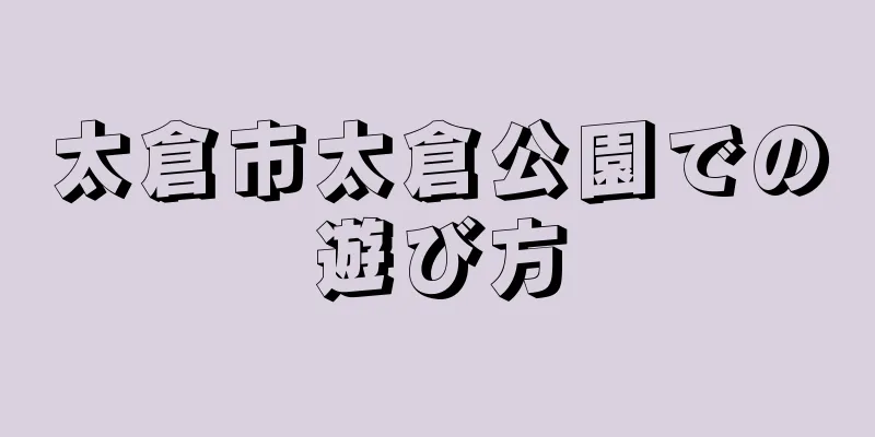 太倉市太倉公園での遊び方