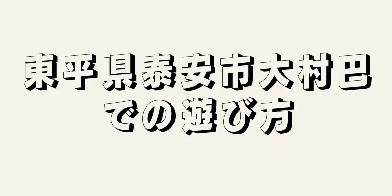 東平県泰安市大村巴での遊び方