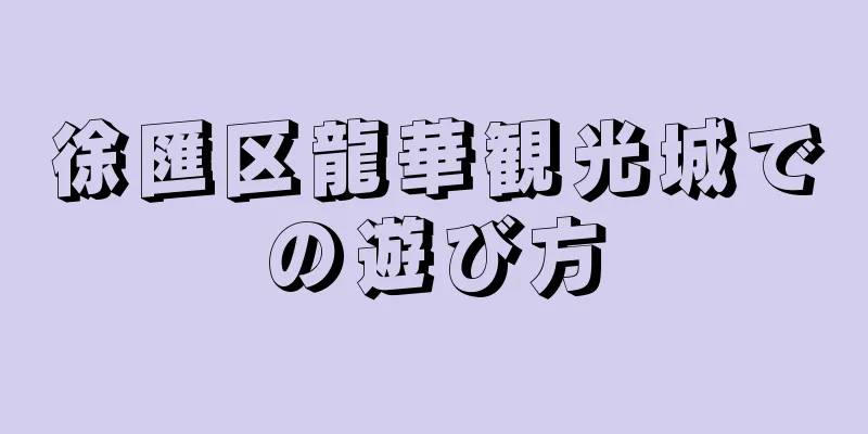 徐匯区龍華観光城での遊び方