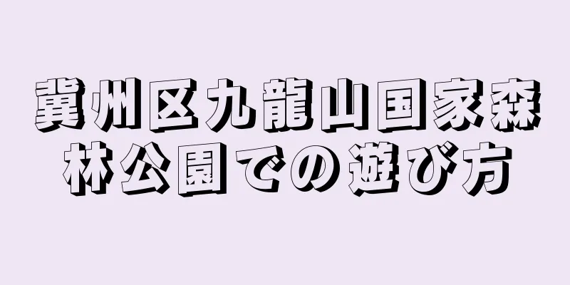 冀州区九龍山国家森林公園での遊び方
