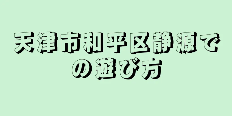 天津市和平区静源での遊び方