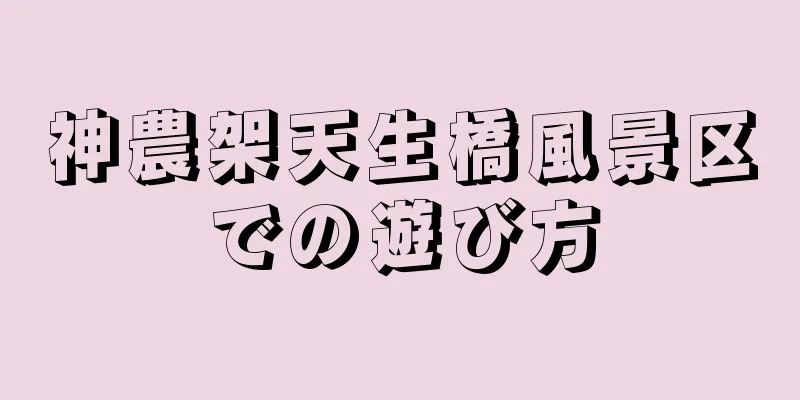 神農架天生橋風景区での遊び方