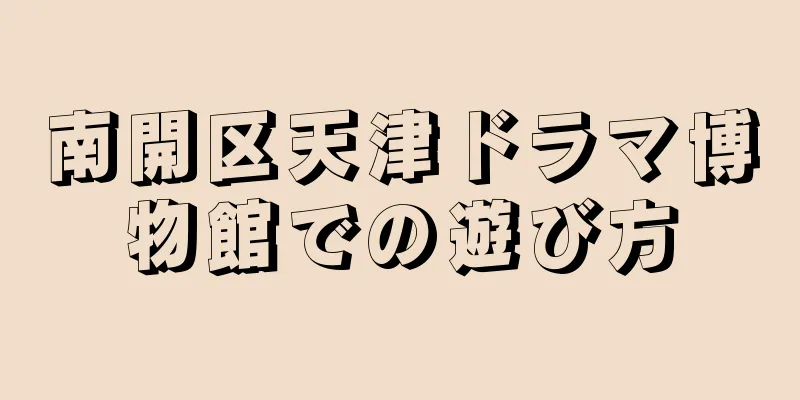 南開区天津ドラマ博物館での遊び方