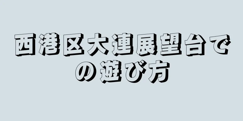 西港区大連展望台での遊び方