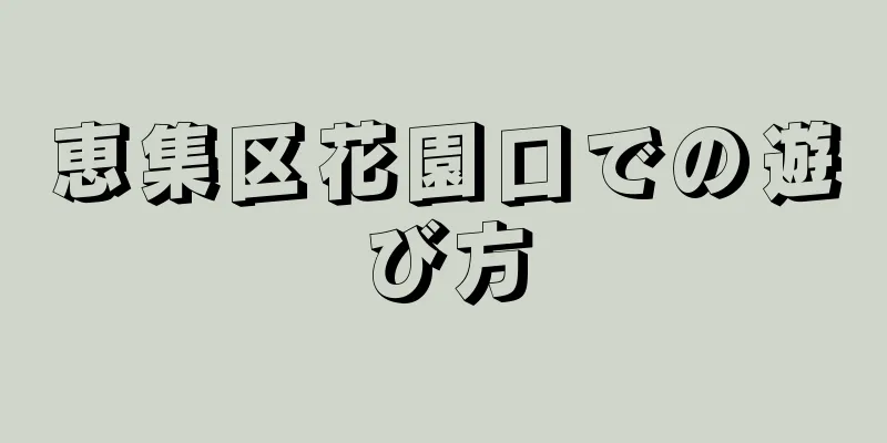 恵集区花園口での遊び方