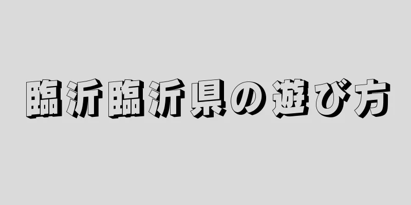 臨沂臨沂県の遊び方