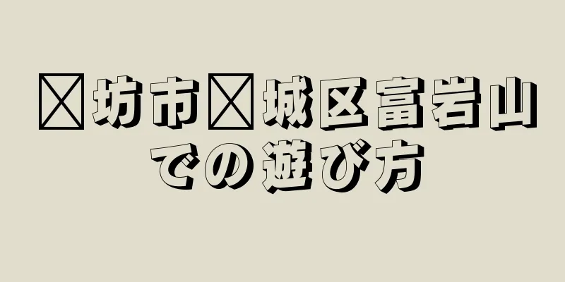 濰坊市濰城区富岩山での遊び方