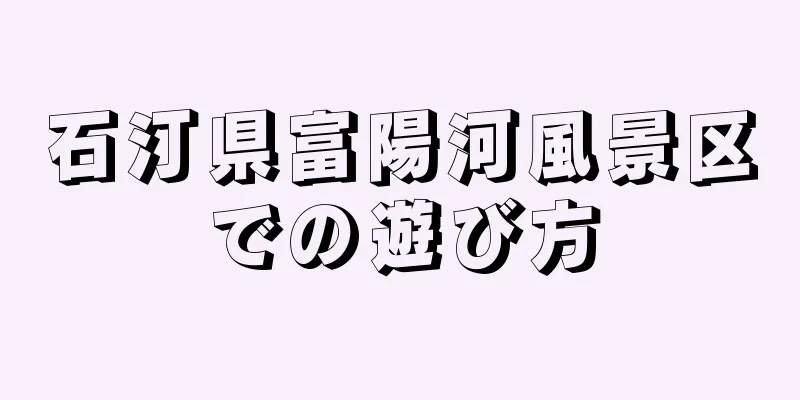 石汀県富陽河風景区での遊び方