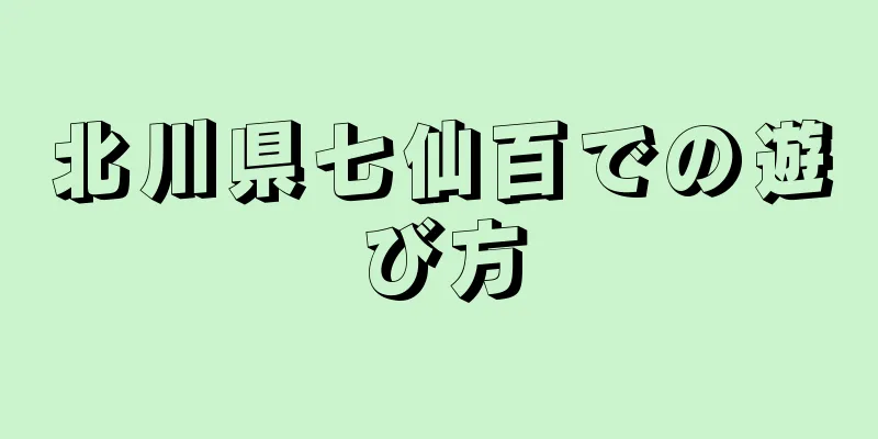 北川県七仙百での遊び方