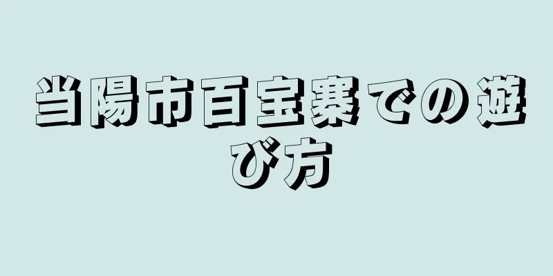 当陽市百宝寨での遊び方