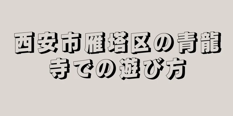 西安市雁塔区の青龍寺での遊び方