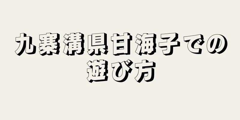 九寨溝県甘海子での遊び方