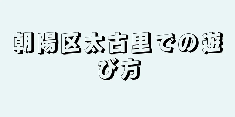 朝陽区太古里での遊び方